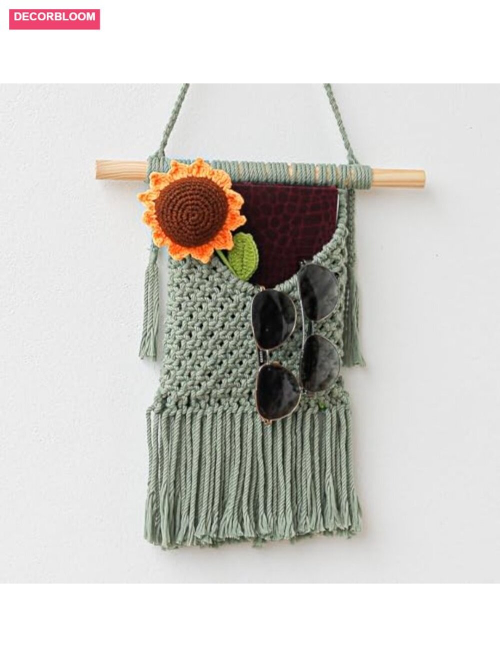 Handmade Macrame Woven Wall Hanging Basket Organizer Boho Decor